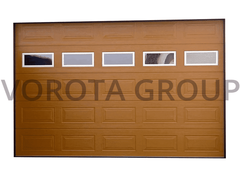 Подъемные противопожарные ворота Doorhan коричневого цвета 4000x2500